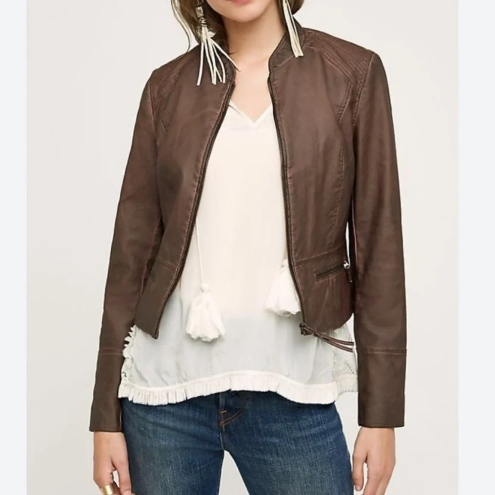 Hei Hei Dara Anthropologie Vegan Leather Jacket - Picture 12 of 14
